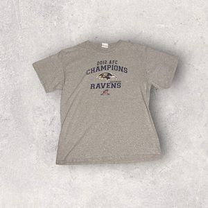 NFL Team Apparel 2012 AFC CHMAPIONS BALTIMORE RAVENS Gray T-Shirt Men’s XL